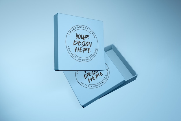 Download Box with open lid mockup | Premium PSD File