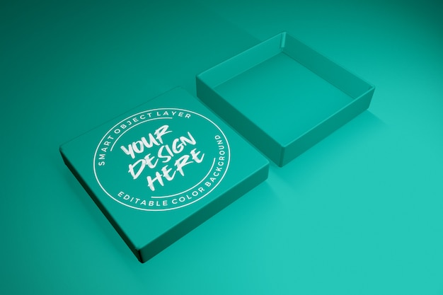 Download Box with open lid mockup | Premium PSD File