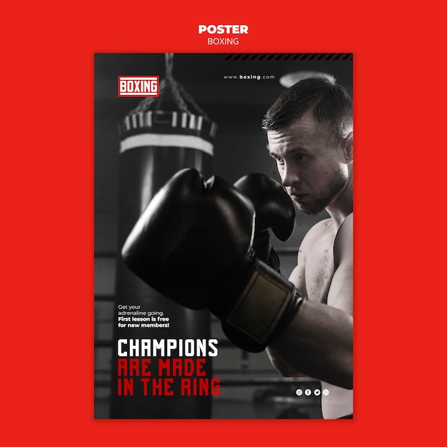 Free PSD | Boxing ad flyer template