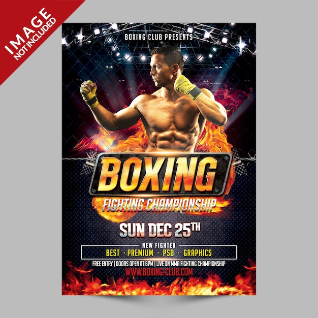 Boxing flyer template Premium Psd