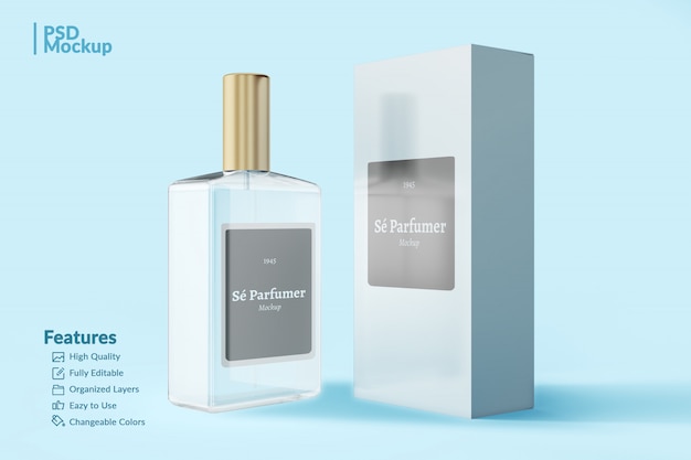 Download Branded perfume bottle and box editable mockup | Premium ...