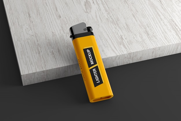 Premium PSD | Branded plastic lighter mockup