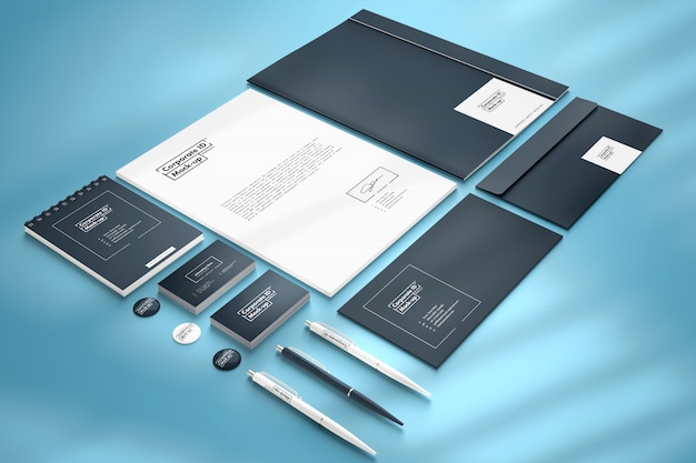 Download Branding corporate identity mock-up set perspective view ...