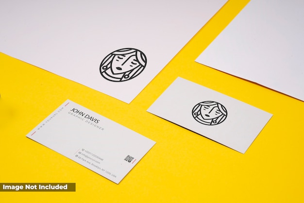 Premium Psd Branding Mockup In Yellow