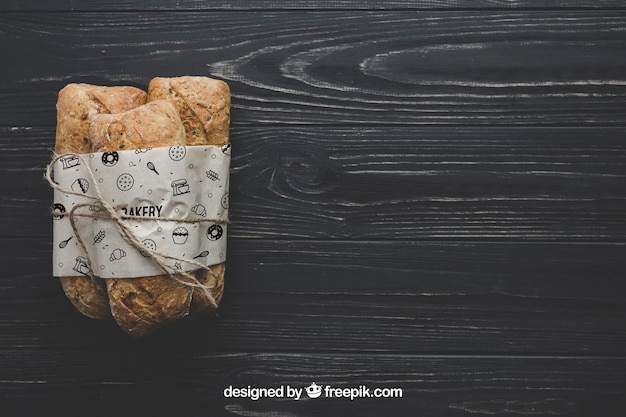 Download Free PSD | Bread mockup with copyspace