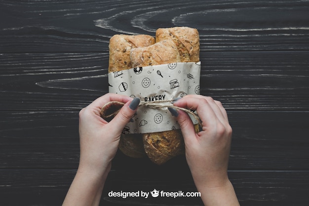 Bread mockup PSD file | Free Download