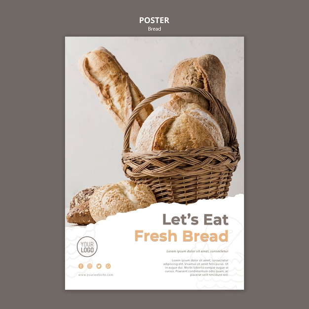 Free PSD | Bread Poster Template Concept