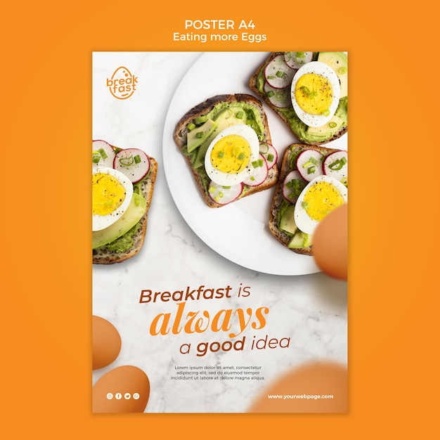 Free PSD | Breakfast is always good poster template