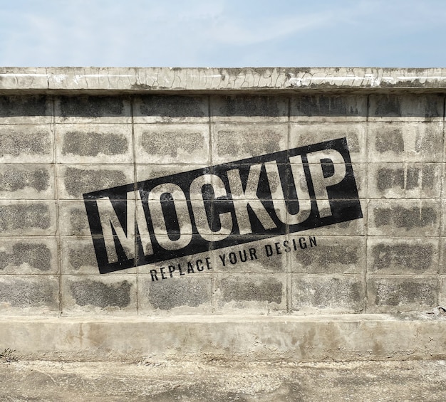Download Brick cement grunge wall mockup realistic | Premium PSD File