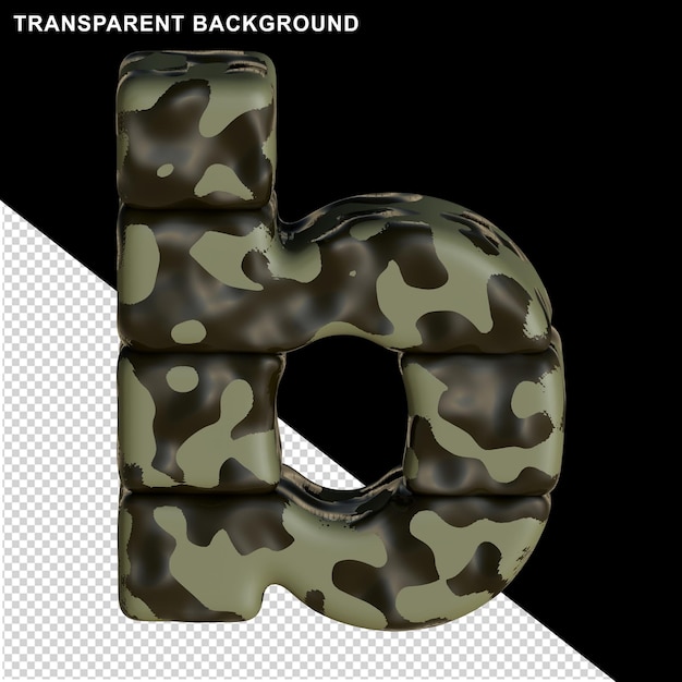 Premium PSD | Brown Camouflage. 3d Letter B