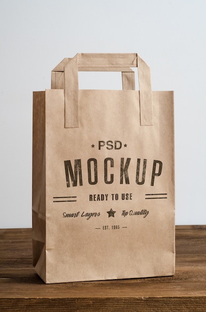 Download Brown paper bag mockup | Premium PSD File