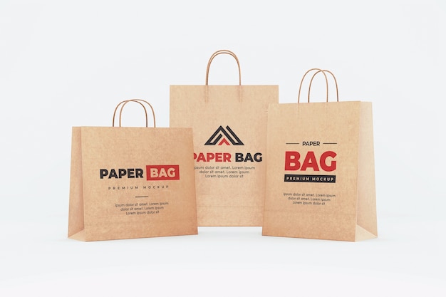 Download Premium PSD | Brown paper shopping bag mockup realistic ...