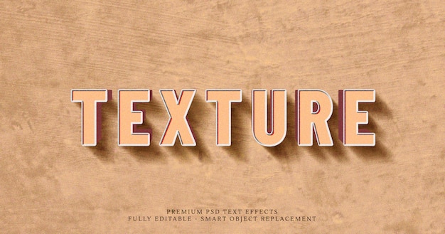 Brown texture 3d text style effect psd Premium Psd