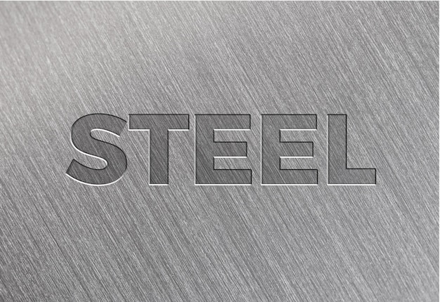 Premium PSD | Brushed steel texture text effect