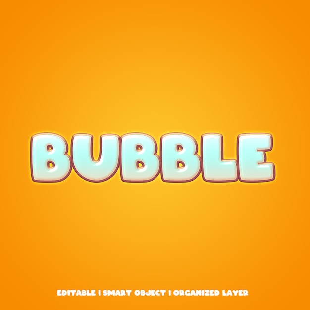 Premium PSD | Bubble 3d text style