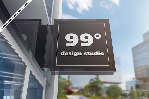 Download Building advertising square sign mockup | Premium PSD File