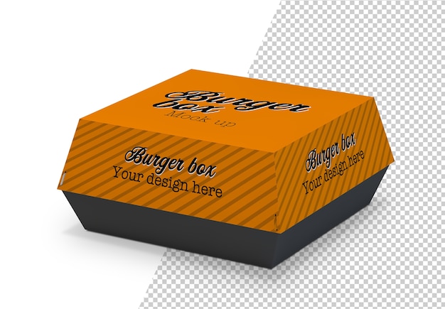 Premium PSD | Burger box mockup isolated