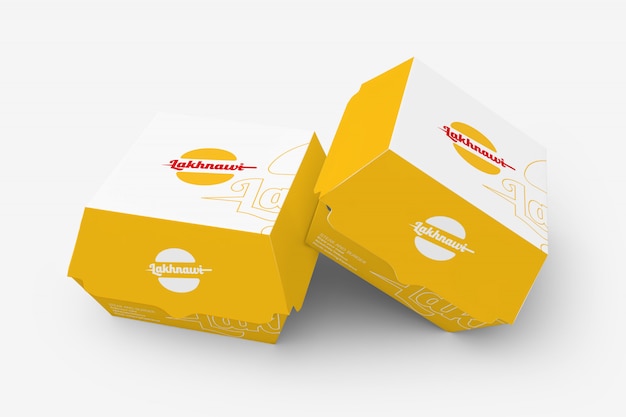 Premium PSD | Burger box mockup