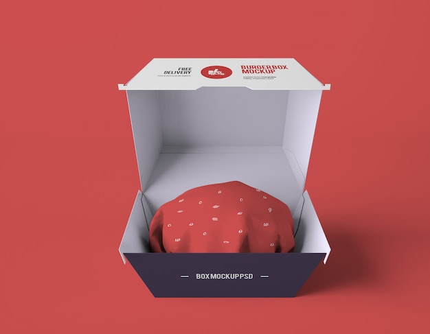 Download Premium PSD | Burger box packaging mockup