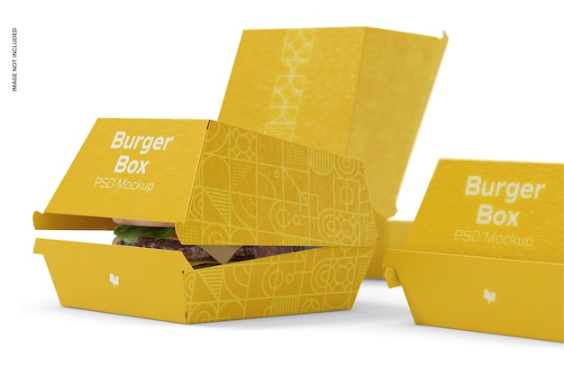 Download Premium PSD | Burger boxes mockup