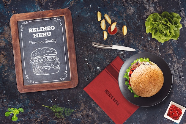 Download Burger menu mockup | Premium PSD File