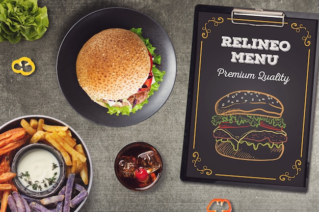 Download Burger menu mockup | Premium PSD File