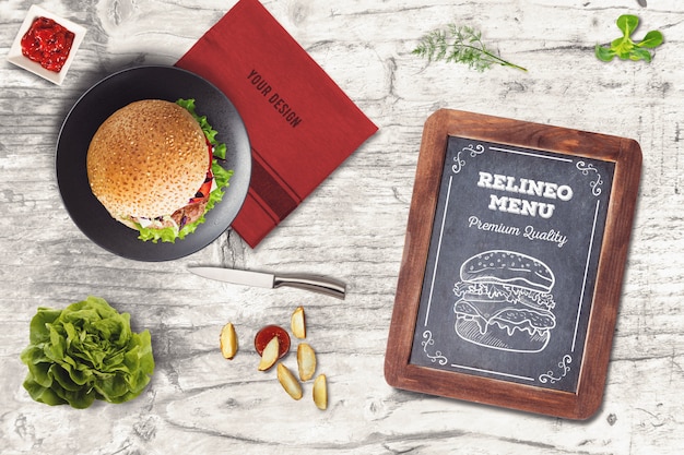 Download Burger menu mockup | Premium PSD File