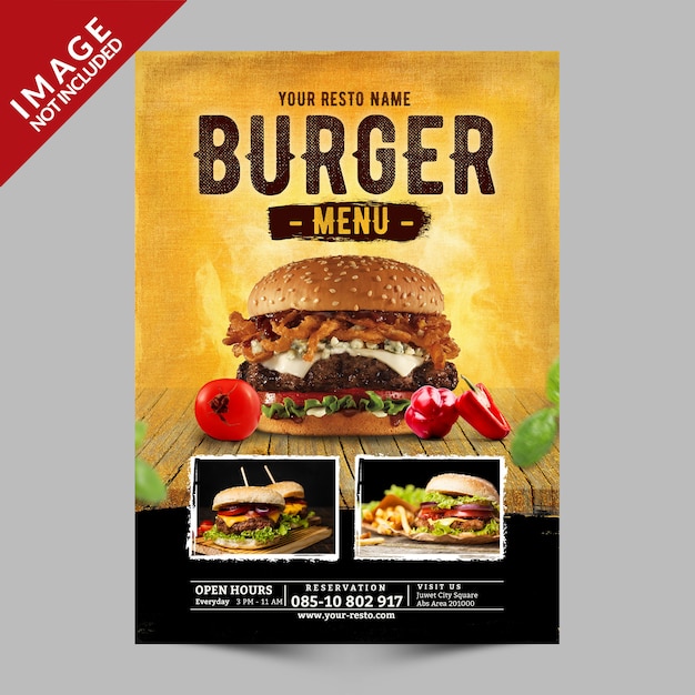 Burger menu promotion Premium Psd