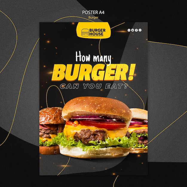 Free PSD | Burger Poster Template Design