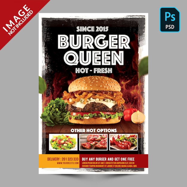Premium Psd Burger Restaurant Promotion Flyer