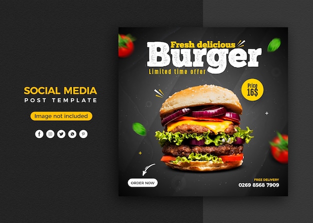 Premium PSD | Burger social media promotion and instagram banner post ...