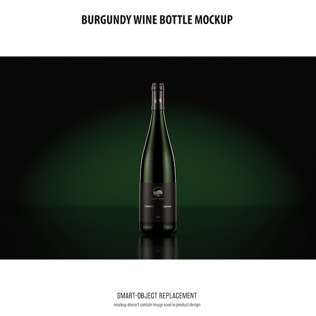 Download Burgundy wine bottle mockup | Free PSD File