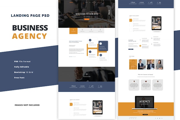  Business agency for financial and investing services landing page
