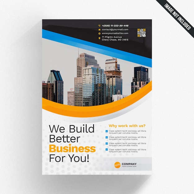 Download Premium PSD | Business brochure mockup with wavy shapes