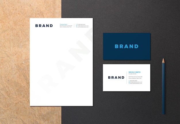 Download Premium PSD | Business card and letterhead mockup