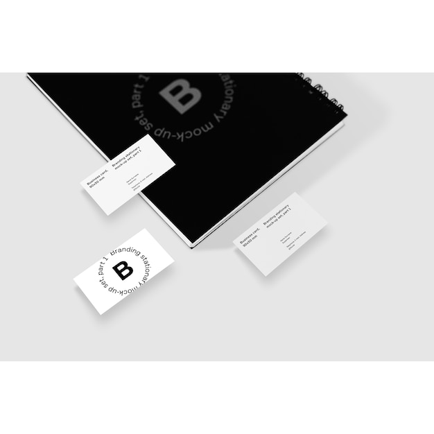 Business card mock up with note book PSD file | Free Download