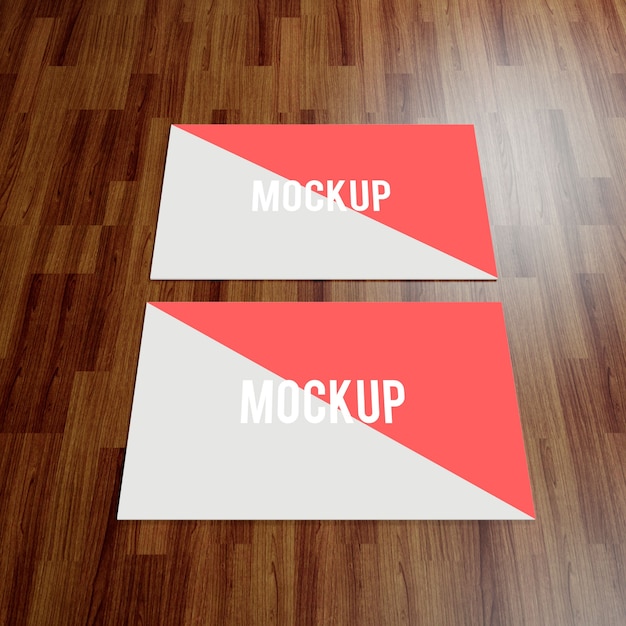 Download Free Psd Business Card Mock Up On Wooden Floor