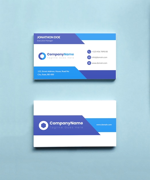 Premium PSD | Business card mockup from top view