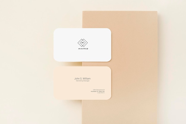 Download Free PSD | Business card mockup, front and back side, top view