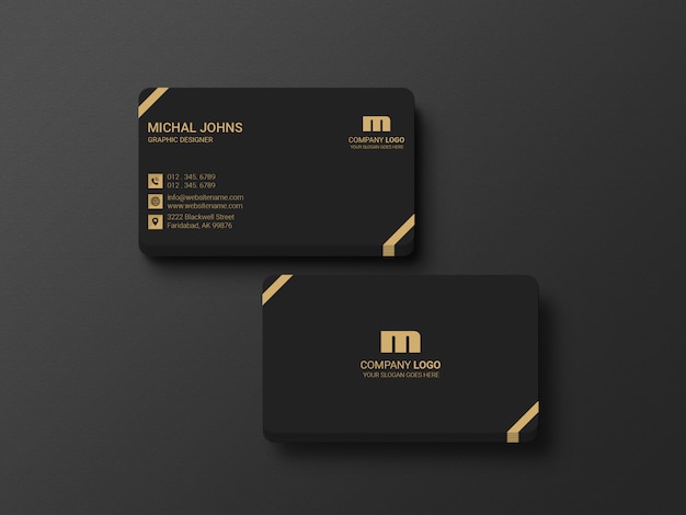 Download Premium PSD | Business card mockup front view stack card