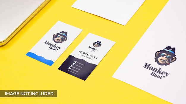 Download Business Card Mockup And Logo Mockup In Yellow Premium Psd File Yellowimages Mockups