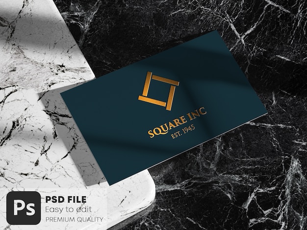 Download Business card mockup on marble stone | Premium PSD File