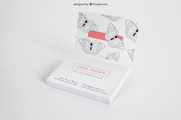 Download Free Psd Business Card Mockup With Butterflies PSD Mockup Templates