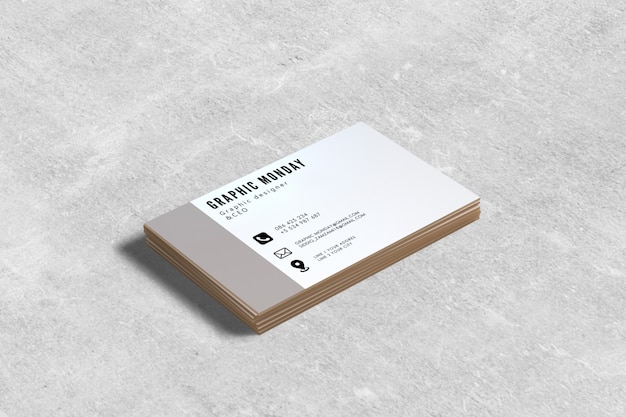Download Premium Psd Business Card Mockup With Cement Background