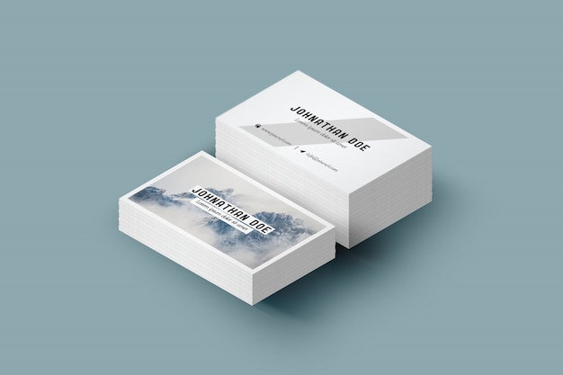 Business card pile mock up PSD Template