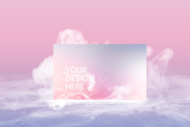 Free Psd Business Card Psd Mockup Pastel Smoke With Design Space