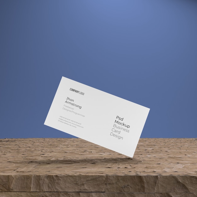 Download Business card on stone mockup | Premium PSD File