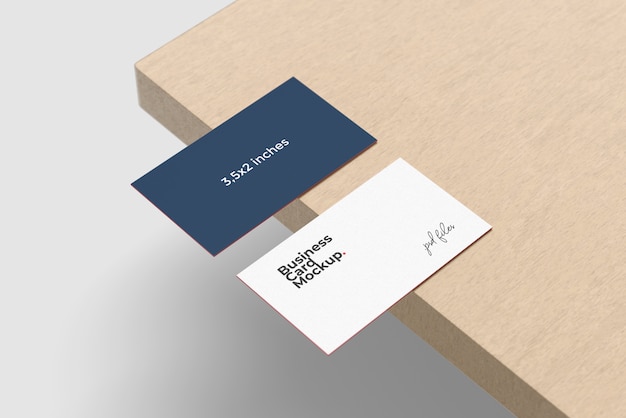 Business card on the table mockup | Premium PSD File