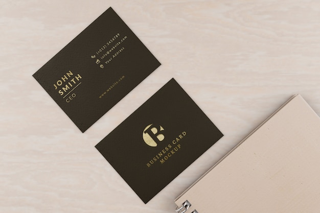 Premium Psd Business Cards Mockup With Notebook