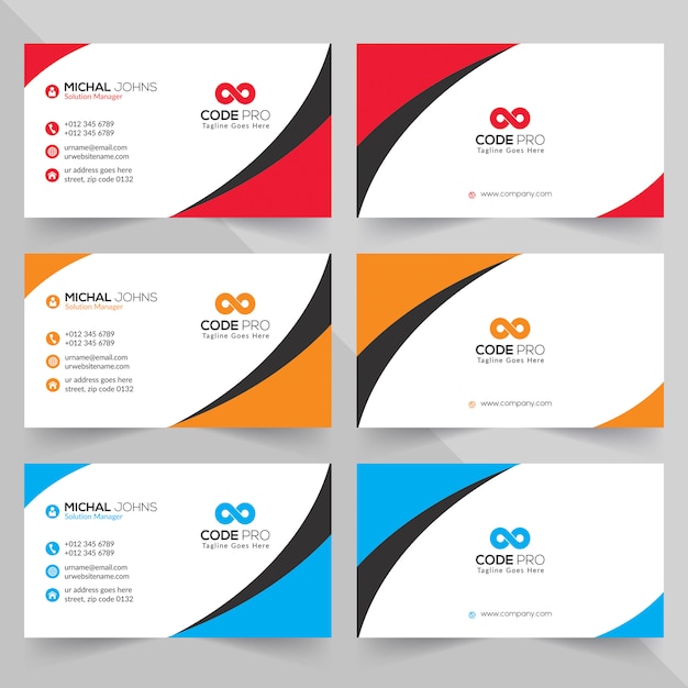 Premium PSD | Business cards in various colors